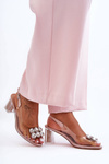 Women's Transparent Heels with Pink SBarski MR1037-43