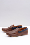 Neex | Brown Leather Men's Pardon slip-on moccasins