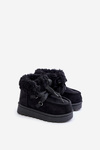 Snow Boots Kids Insulated with Fur Black Adelane