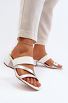Women's Low Heel White Mules Rosila