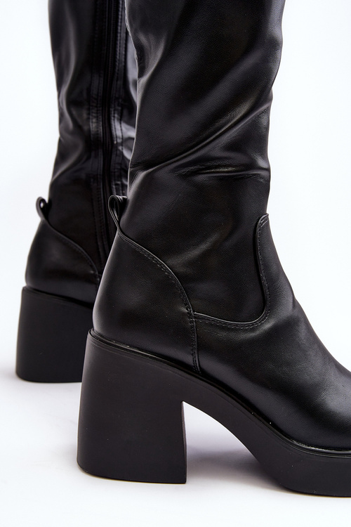 Women's Over-the-Knee Boots on Massive Heel D&A SN622-10 Black
