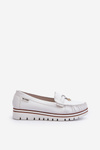 Women's White Platform Moccasins Railav