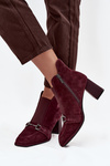 Women's Boots Made of Natural Suede on Heel Artiker 57C0222 Bordeaux