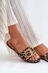 Damskie Klapki Płaskie Ozdobna Klamra Panterka Clariola 
