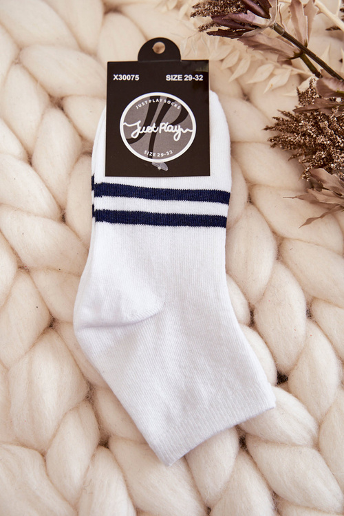 Youth Cotton Ankle Socks White
