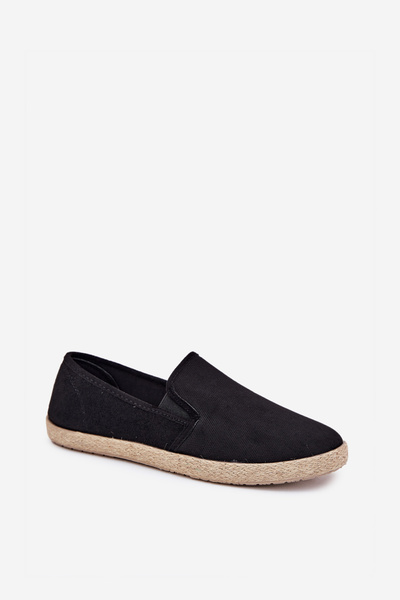 Espadrilles Men's Sneakers Made Of Eco Suede Black Lunaria