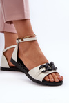 Women's Flat Sandals with Chain Vinceza 17320 White