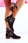 Openwork Boots With Jets Black Dakota