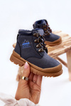 Children's Warm Boots Trappers Navy Blue Walter