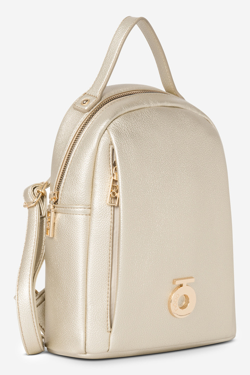 Women's Small Backpack Made of Eco Leather NOBO BAGP230-K023 Gold