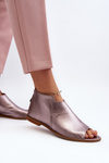 Women's Leather Sandals Laura Messi 2443 Pink Gold