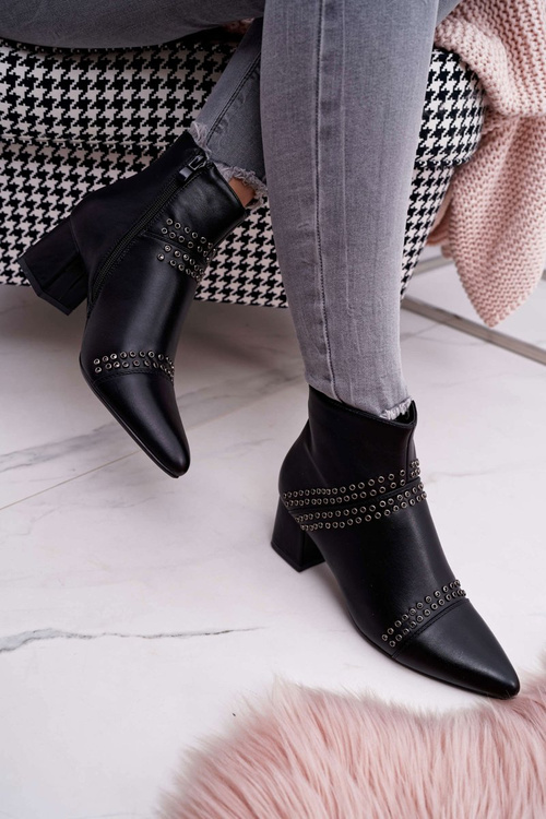 Women's Stiletto Pointed Booties Black Primma