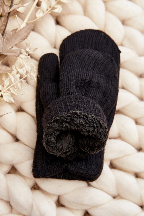 Warm Women's Fingerless Gloves Black