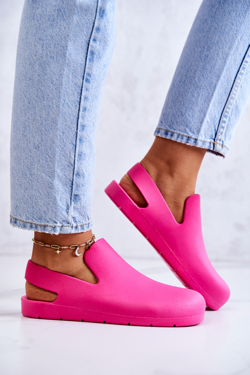 Fashionable Rubber Clogs Fuchsia Meriko