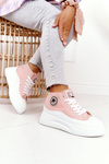 Women's High Sneakers On A Platform Pink Nice Girl