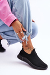 Buty Sportowe Klasyczne Wsuwane Czarne Frankie QH515