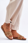 Women's Embellished Buckle Shoes Brown Evelins