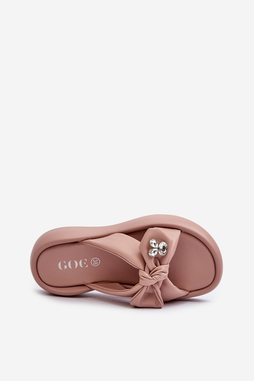 Women's Leather Platform Sandals Pink GOE NN2N4109