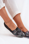 Baleriny Ze Wzorem Skóra Naturalna Czarne Maciejka T1930-39