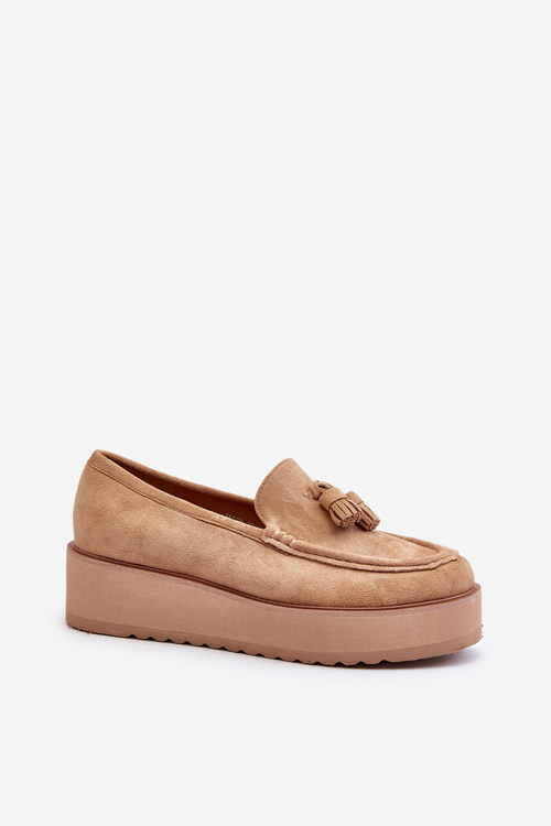 Women's Platform Loafers with Tassels Brown Mialani