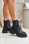 Women's Warm Leather Ankle Boots Black Goe OO2N4115-W2