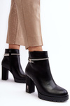 Women's Heeled Boots with Ornament Black Carolla