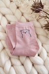 Women's Cotton Socks With A Teddy Bear Pink