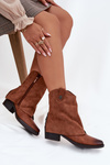 Insulated Cowboy Boots With Heel Camel Sylvette
