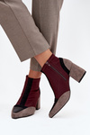 Women's ankle boots with chunky heel zip Bordeaux Delvane