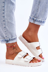 Women's Platform Slides White Vertigo