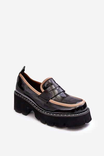 Women's Leather Moccasins D&A MR870-32 Black