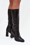 Women's Heeled Boots Made of Eco Leather Insulated Black Lyvella