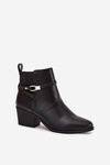 Women's Ankle Boots With Zip With Strap And Gold Detail Black Zelinae