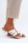 Women's Flat Sandals with Embellishment White Kavinia