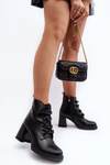 Women's Lace-Up Heels on Heel D&A CR8120 Black