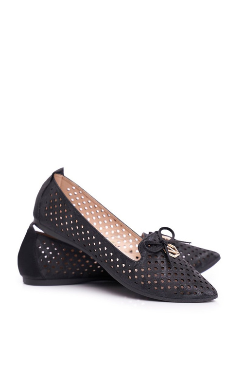 Women's Openwork Ballerinas Black Manam