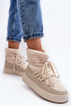 Women's Snow Boots on Platform Light Beige Ahatissa
