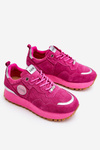 Women's Suede Platform Sports Shoes GOE LL2N4002 Fuchsia