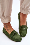 Women's Suede Loafers Green Clorie