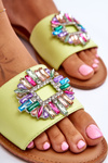 Women's Fashionable Sandals With Decoration Green Halsey