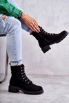 suede boots with decorative stripes Black Malesia