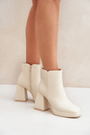 Heels On High Block Eco Leather Light Beige Selarae