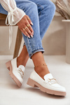 Women's Moccasins With Decoration Eco Leather White Tialorae