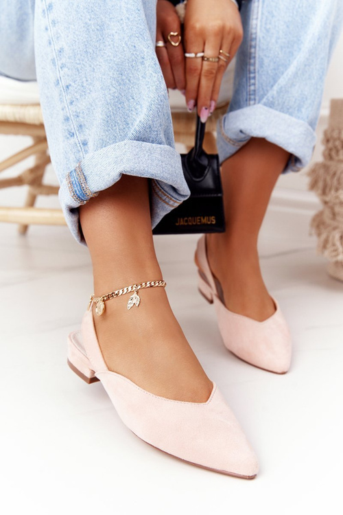 Suede Ballerinas On A Heel S.Barski Pink