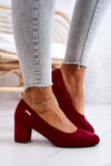 Suede Pumps On A Block Heel Sergio Leone PB178 Maroon