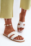 Women's Flat Slippers with Cutouts White Fiviama