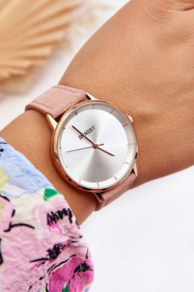 Zegarek Skóra Analogowy Ernest 94193 Różowy