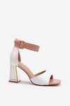 White Patent Sandals with Heel Adrianu