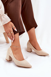 Women's Pumps With Pointed Toes On Heel Beige Merinette
