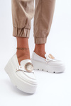 Zazoo 3458 Women's Leather Moccasins With Decoration White